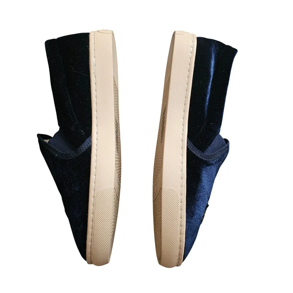 Soludos Navy Velvet Celestial Beaded Slip on Sneakers Size‎ 7.5
